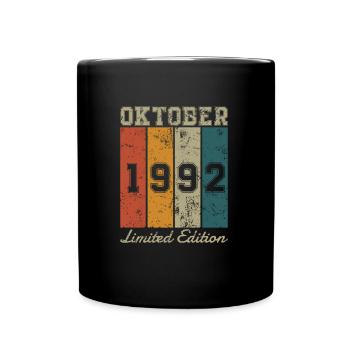 Date de naissance : Octobre 1992 - Edition Limitée Rétro - Mug uni - noir - Devant