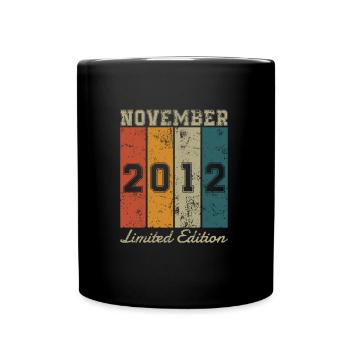 Date de naissance: Novembre 2012 - Limited Edition Retro - Mug uni - noir - Devant