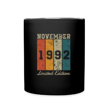 Date de naissance : Novembre 1992 - Edition Limitée Rétro - Mug uni - noir - Devant