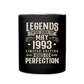 Mai 1993 Vintage Born Légendes Anniversaire - Mug uni - noir - Devant