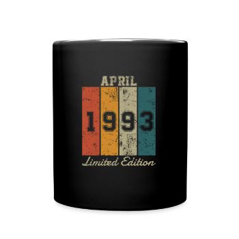 Date de naissance : Avril 1993 - Edition Limitée Rétro - Mug uni - noir - Devant
