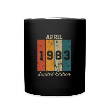 Date de naissance : Avril 1983 - Edition Limitée Rétro - Mug uni - noir - Devant