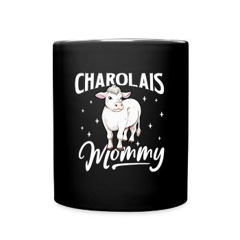 Maman Charolaise - Bœuf charolais - Mug uni - noir - Devant