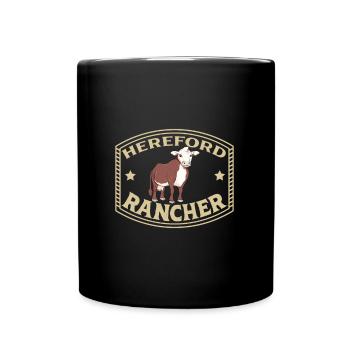 Hereford Rind - Hereford Rancher - Tasse einfarbig - Schwarz - Vorne