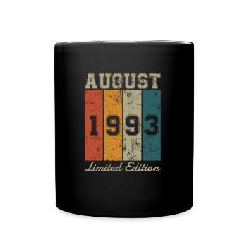 Date de naissance : Août 1993 - Edition Limitée Rétro - Mug uni - noir - Devant