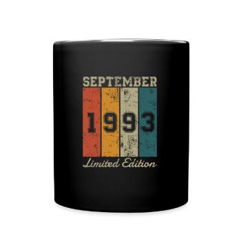 Date de naissance : Septembre 1993 - Edition Limitée Rétro - Mug uni - noir - Devant