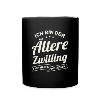 Zwillingsgeschwister Zwillingskinder Zwillinge - Tasse einfarbig - Schwarz - Vorne