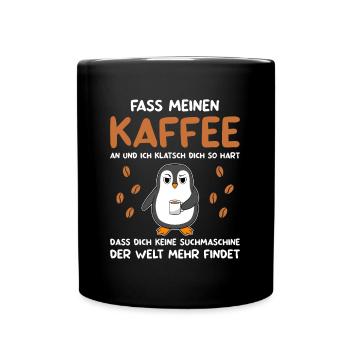 Kaffee Zubehör Koffein Getränk Wachmacher Kaffee - Tasse einfarbig - Schwarz - Vorne