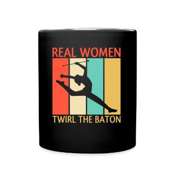 Bâton Twirling Staff Jonglage Gymnastik mit Stab - Tasse einfarbig - Schwarz - Vorne