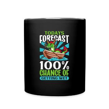 Heute wird es nass - Drachenboot - Tasse einfarbig - Schwarz - Vorne