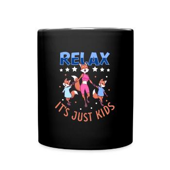 Relax it's just kids - Babysitter - Tasse einfarbig - Schwarz - Vorne