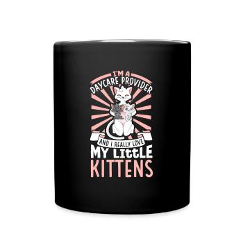I really love my little kittens - Tagesmutter - Tasse einfarbig - Schwarz - Vorne