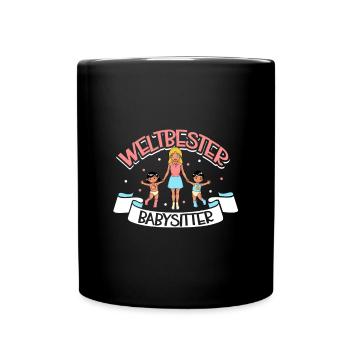 Weltbester Babysitter - Tasse einfarbig - Schwarz - Vorne