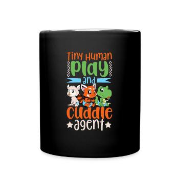 Spiel und Kuschel Agent - Babysitter - Tasse einfarbig - Schwarz - Vorne