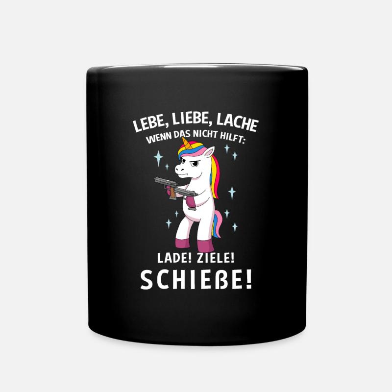 Lebe Liebe Lache Wenn Das Nicht Hilft Lade Ziele - Tasse einfarbig - Schwarz