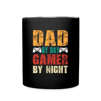 Dad by Day, Gamer by Night, A cool and geeky gift - Mug uni - noir - Devant