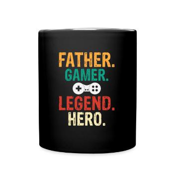 Father. Gamer. Legend. Hero - Gaming Dad Gift - Full Colour Mug - black - Front
