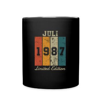 Date de naissance : Juillet 1987 - Edition Limitée Rétro - Mug uni - noir - Devant