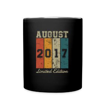 Birthday: August 2017 - Limited Edition Retro - Full Colour Mug - black - Front