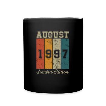 Date de naissance: Août 1997 - Limited Edition Retro - Mug uni - noir - Devant
