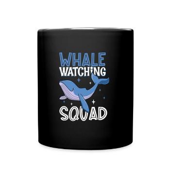 Whale Watching Squad - Walbeobachtung - Full Colour Mug - black - Front