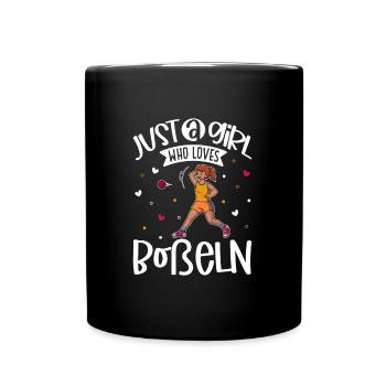 Just a girl who loves Boßeln - Tasse einfarbig - Schwarz - Vorne