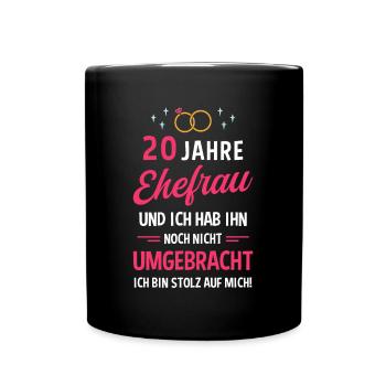 Hochzeitstag Jubiläum Verheiratet Ehe Ehefrau - Tasse einfarbig - Schwarz - Vorne