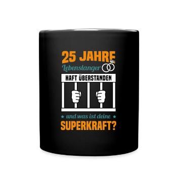 Hochzeitstag Jubiläum Verheiratet Ehe Ehemann - Tasse einfarbig - Schwarz - Vorne
