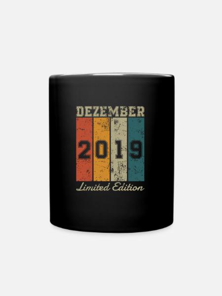 Geburtstag: Dezember 2019 - Limited Edition Retro - Tasse einfarbig - Schwarz