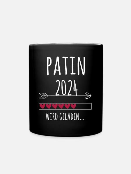 werdende Patin 2024 Patentante Geschenk - Tasse einfarbig - Schwarz