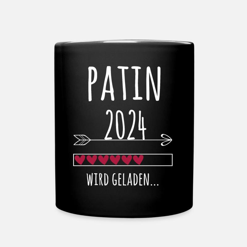 werdende Patin 2024 Patentante Geschenk - Tasse einfarbig - Schwarz