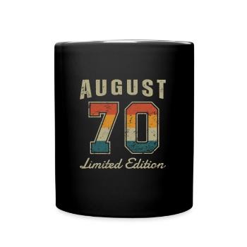 Date de naissance : Août 1970 - Edition Limitée Rétro - Mug uni - noir - Devant