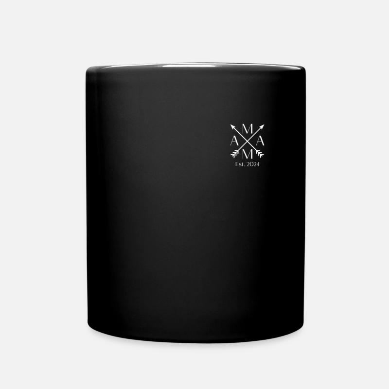 Mama est. 2024, Mama Papa Partnerlook Mama 2024 - Tasse einfarbig - Schwarz