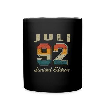 Date de naissance: Juillet 1992 - Edition Limitée Rétro - Mug uni - noir - Devant