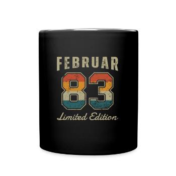 Date de naissance : Février 1983 - Edition Limitée Rétro - Mug uni - noir - Devant