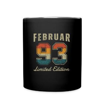 Date de naissance: Février 1993 - Edition Limitée Rétro - Mug uni - noir - Devant