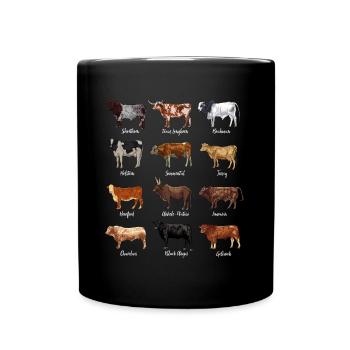 Rinder Zeichnungen - Kuhmotiv - Tasse einfarbig - Schwarz - Vorne