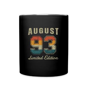Date de naissance : Août 1993 - Edition Limitée Rétro - Mug uni - noir - Devant