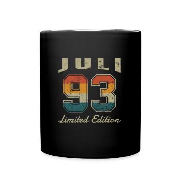 Date de naissance : Juillet 1993 - Edition Limitée Rétro - Mug uni - noir - Devant