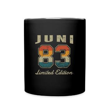 Date de naissance : Juin 1983 - Edition Limitée Rétro - Mug uni - noir - Devant