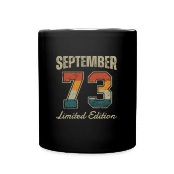 Geburtstag: September 1973 - Limited Edition Retro - Tasse einfarbig - Schwarz - Vorne