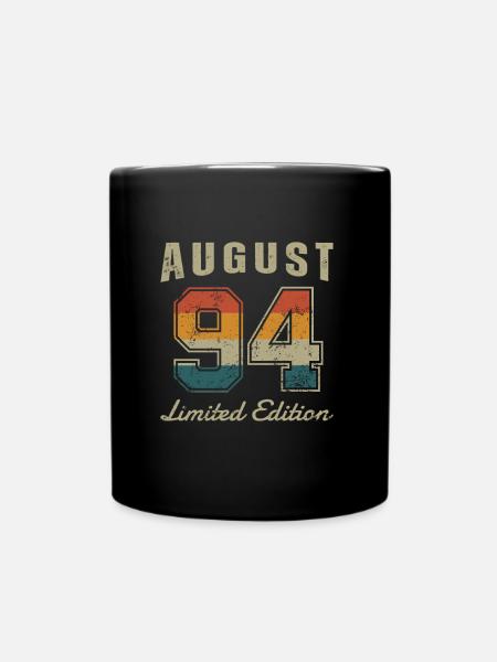Geburtstag: August 1994 - Limited Edition Retro - Tasse einfarbig - Schwarz
