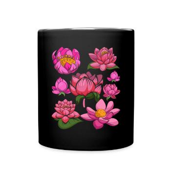 Jardin botanique Fleurs Lotus Cadeau Botanique - Mug uni - noir - Devant