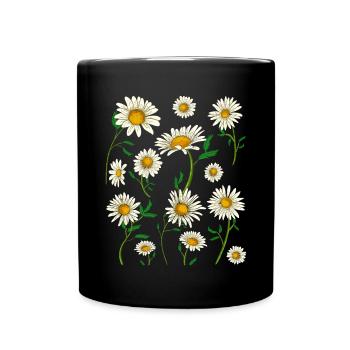 Gänseblümchen Hobbygärtner Geschenk Blumen Botanik - Tasse einfarbig - Schwarz - Vorne