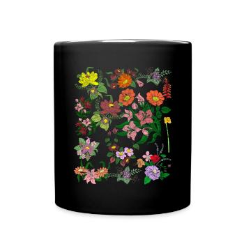 Wildblumen Botaniker Natur Blumen Geschenk Botanik - Tasse einfarbig - Schwarz - Vorne