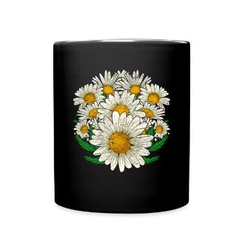 Daisy Garden Flowers Blossom Gift Botany - Full Colour Mug - black - Front