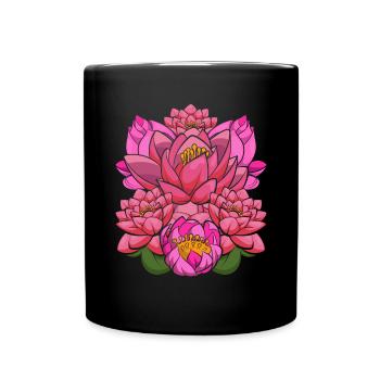 Botanist Lotus Blossoms Gardener Gift Botany - Full Colour Mug - black - Front
