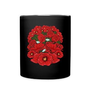 Garden Red Flowers Blossoms Gardener Gift Botany - Full Colour Mug - black - Front