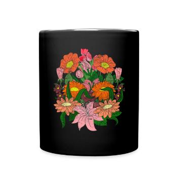 Natur Wildblumen Garten Blumen Geschenk Botanik - Tasse einfarbig - Schwarz - Vorne