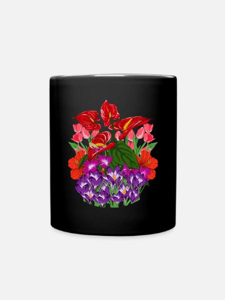 Fleurs de jardin colorées jardinier cadeau botanique - Mug uni - noir